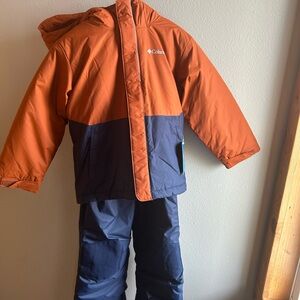 Columbia Blue and Orange Jacket & snowpants